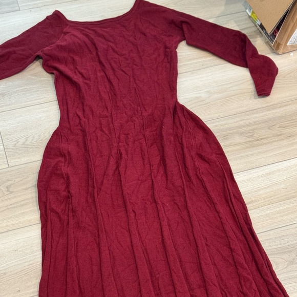 Off Shoulder Pleated Sweater Dress - Picture 1 of 2